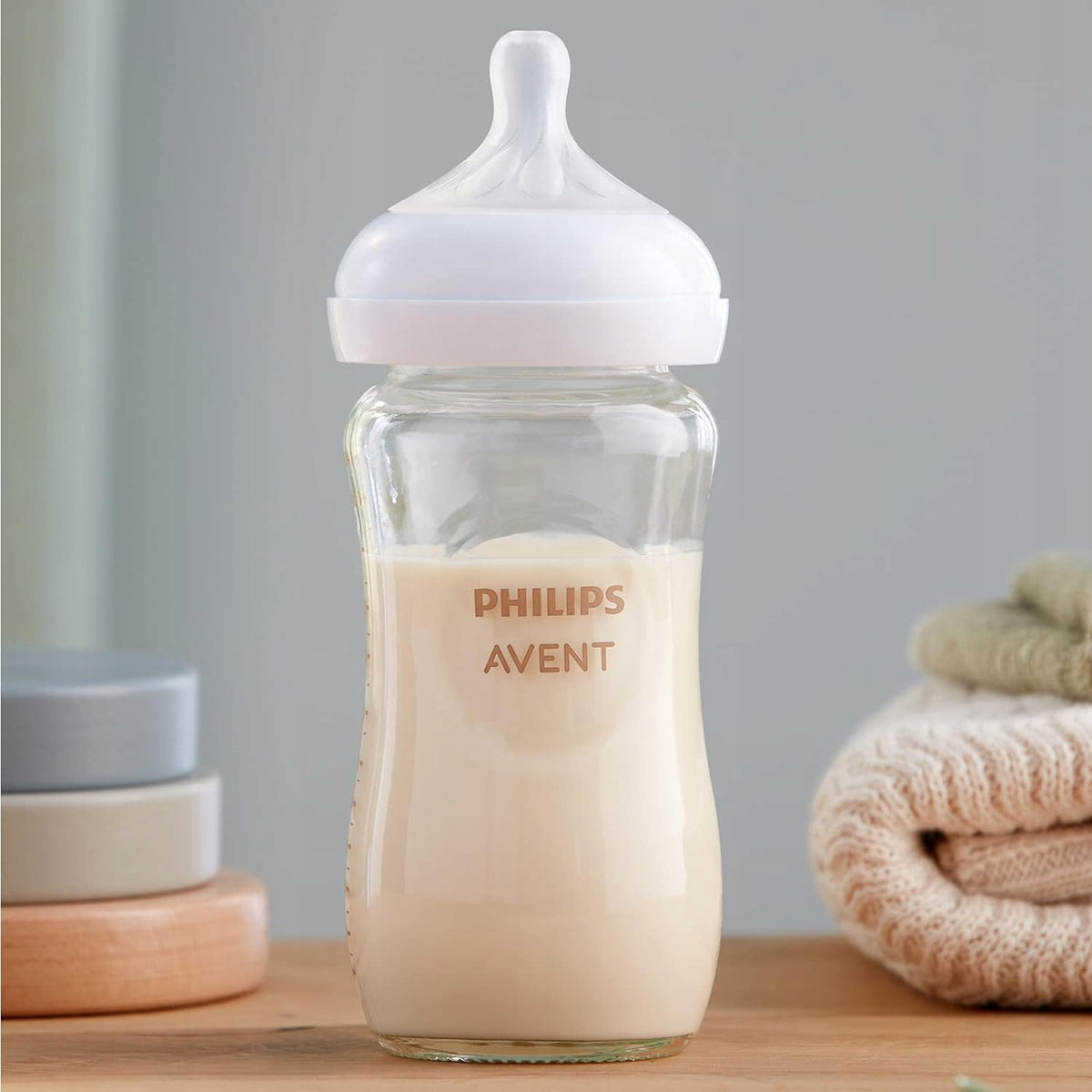 PHILIPS AVENT Natural Response zestaw 3 butelki SZKLANE + smoczek, szklana butelka dla noworodka