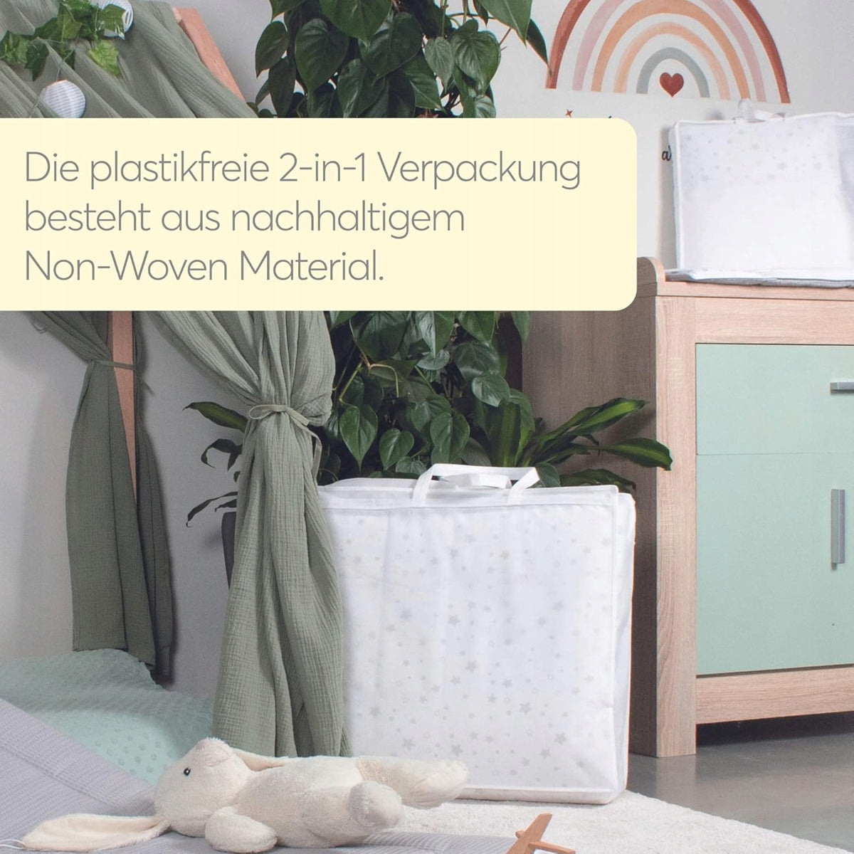 KOLIBRI weiche Wickelauflage 77x75cm mit abnehmbarem Bezug