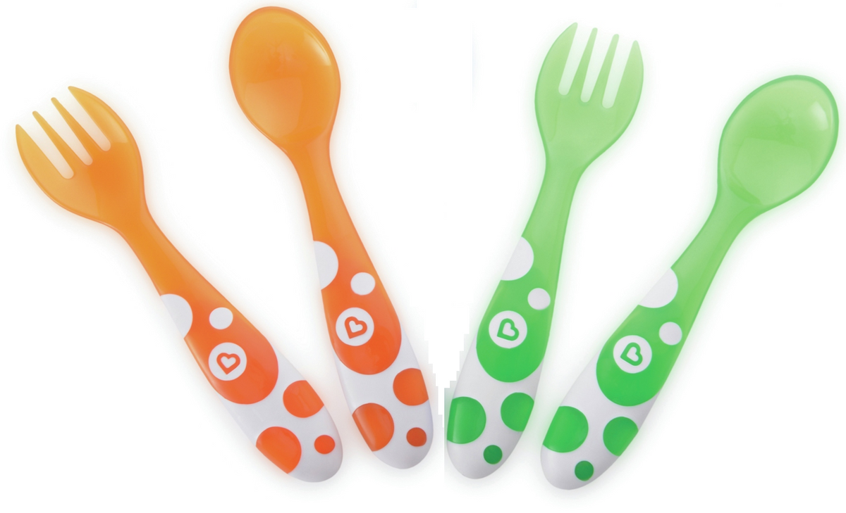 MUNCHKIN Mehrfach-Besteckset Löffel x2 Gabel x2 12M+