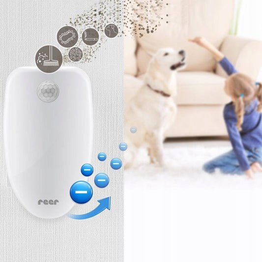REER PureAir oczyszczacz powietrza z filtrem Hepa 9 x 15 cm, biało-szary z czujnikiem światła i funkcją nocną