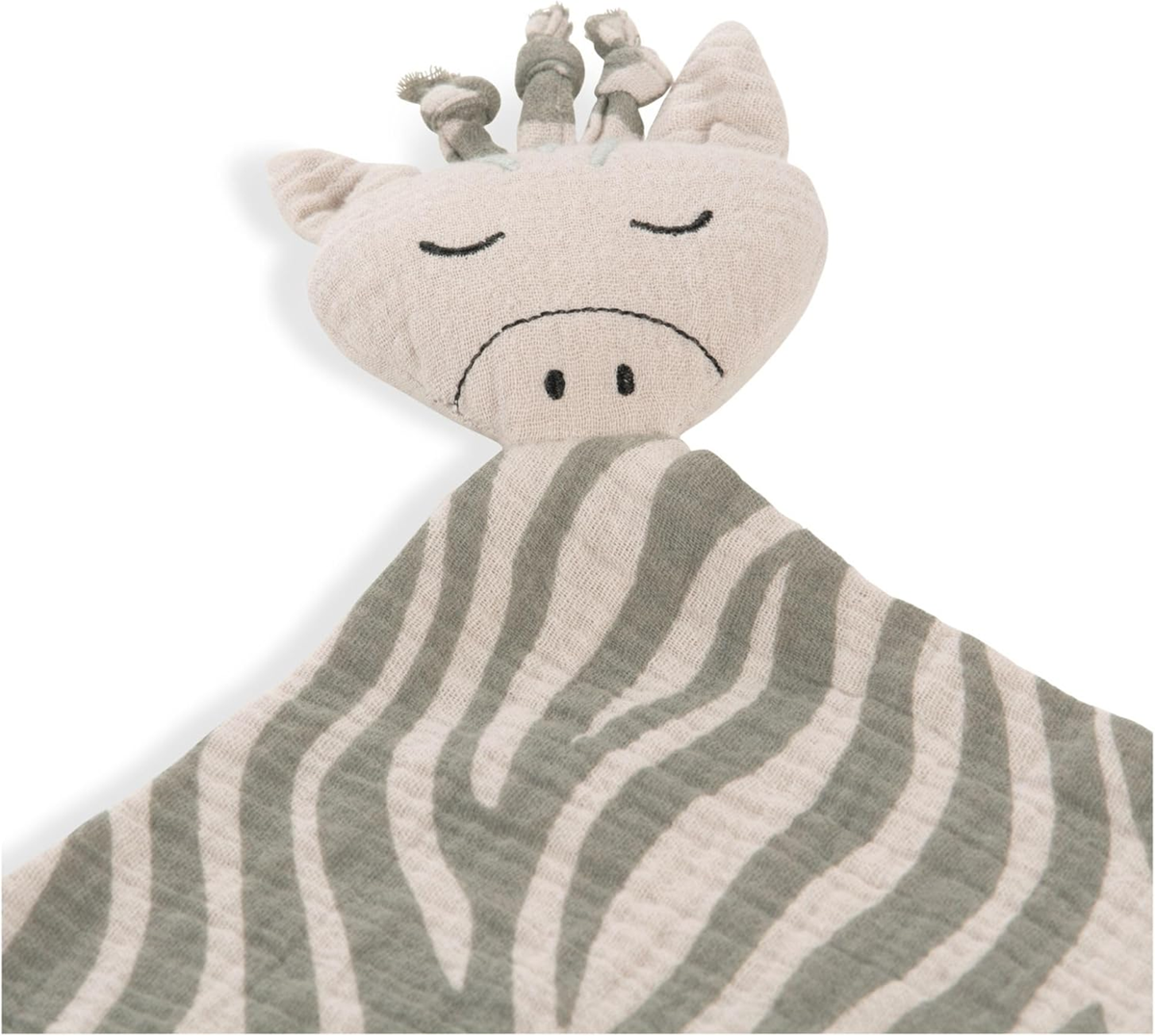 HAUCK Cuddle N Play musselinbamse, nusseklud 25 x 25 cm ZEBRA SAGE