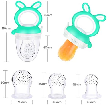OLADWOLF massaggiagengive dosatore di frutta per bambini 3-12 mesi 1 pezzo 4 tettarelle