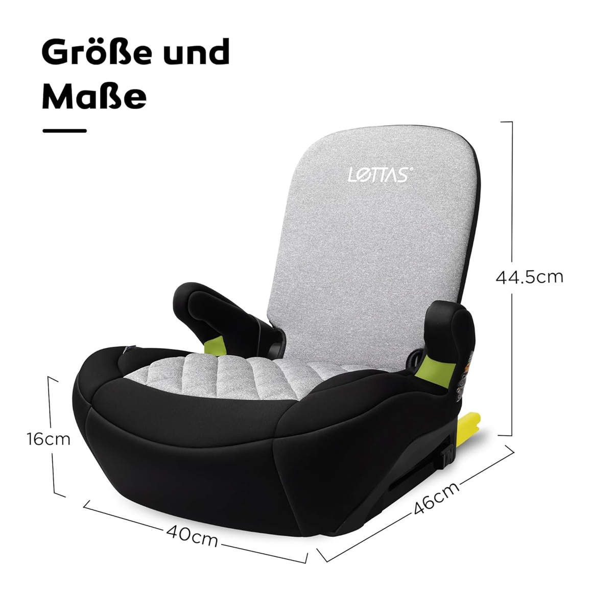 LETTAS I-SIZE asiento elevador para coche grupo III con ISOFIX