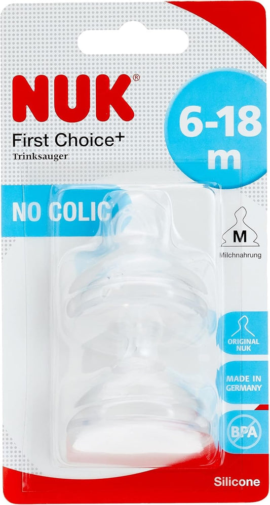 NUK First Choice silikonové savičky M 6 18m x2