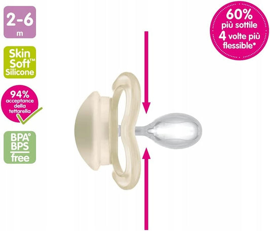 MAM SUPREME smoczek silikonowy 16msc+ z ultracienką silikonową końcówką, BPA/BPS free