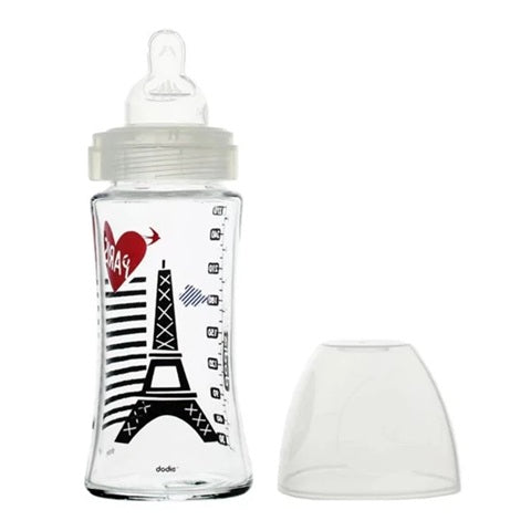 DODIE Sensation+ PARIGI biberon in vetro 270 ml 0-6 m tettarella 2 flusso medio