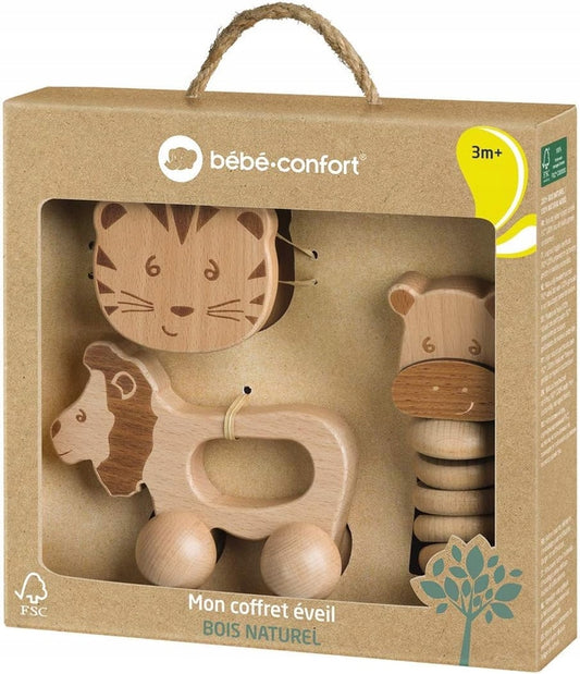 BEBE CONFORT комплект дървени играчки с дрънкалки 3 m+