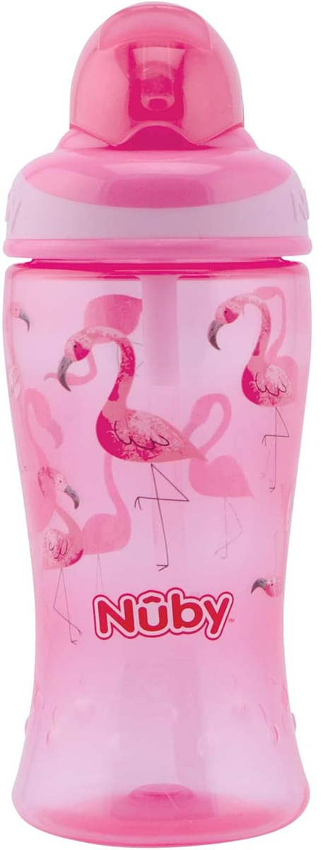 NUBY Flip-it Cup lonček z ustnikom in slamico proti polivanju 12 m+ 360 ml