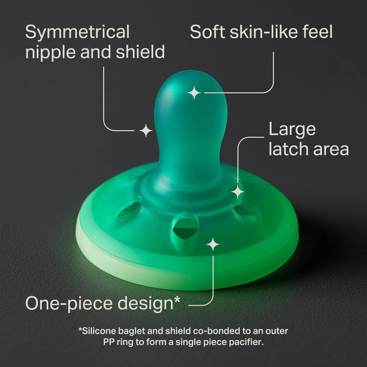 TOMMEE TIPPEE Breast Like pomirjujoča duda x4 6-18 mesecev SVETI