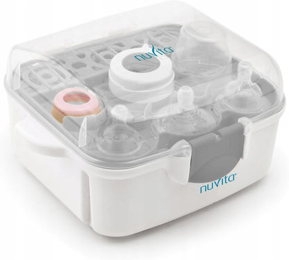 NUVITA 1085 esterilizador de microondas para 3 biberones y accesorios