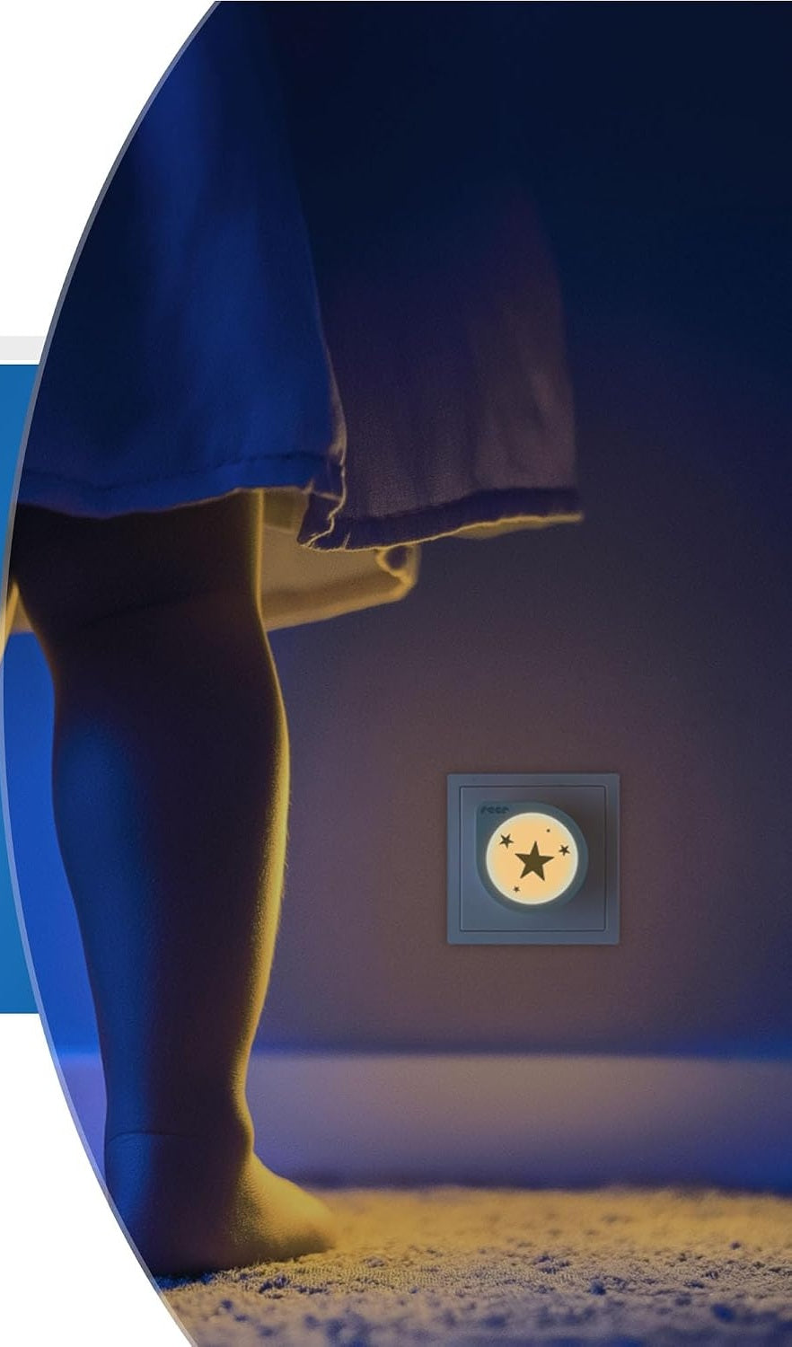 REER NightGuide Star LED нощна лампа за контакт със сензор за тъмнина