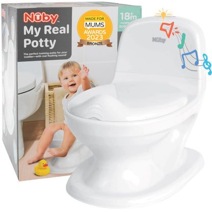 Nuby My Real Potty nocnik treningowy dla dzieci 18m+ dźwięk spłuczki
