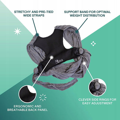 KOALA BABYCARE fular portabebés 2 en 1 para bebés