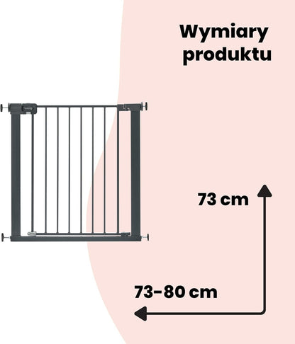 SAFETY 1ST SecureTech Metal stopniščna varnostna ograjica brez praga 73-80cm