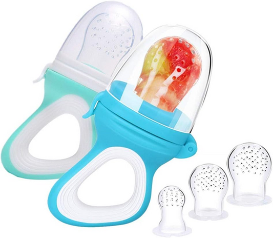 MELARQT massaggiagengive dosatore di frutta per bambini 3-12 mesi 2 pezzi 6 beccucci