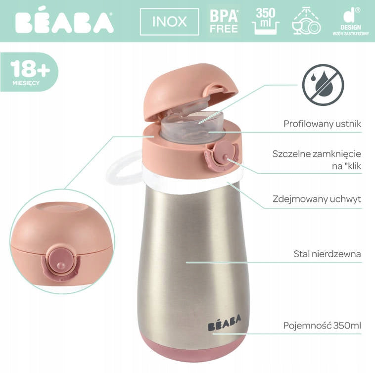BEABA Thermo-Edelstahltrinkflasche, 350 ml