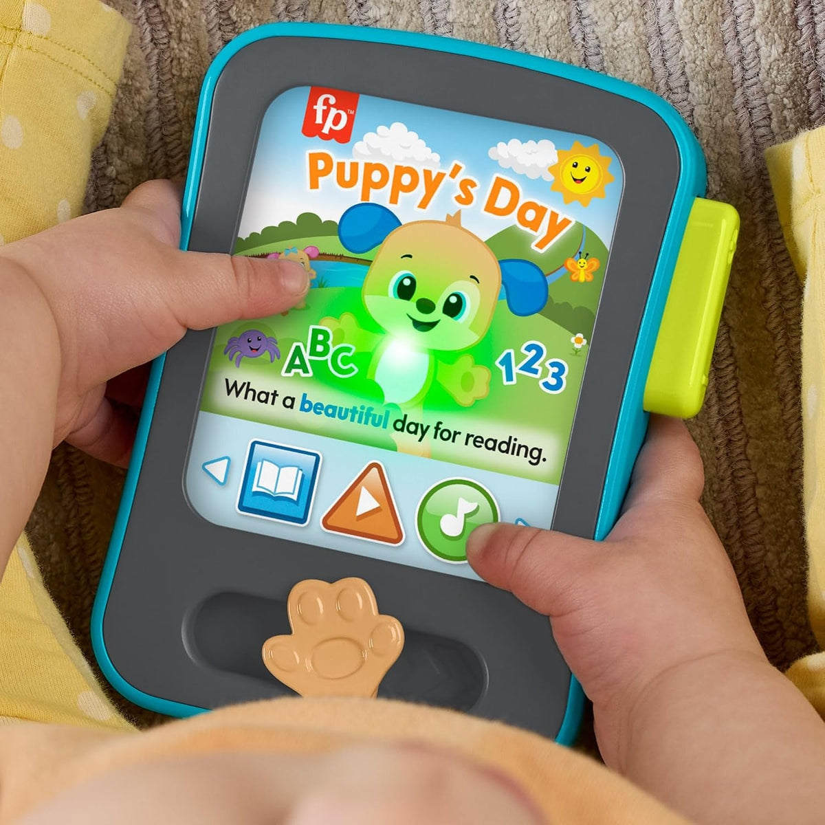 FISHER-PRICE JFK28 bralnik zgodb Učenega kužka v 3 jezikih