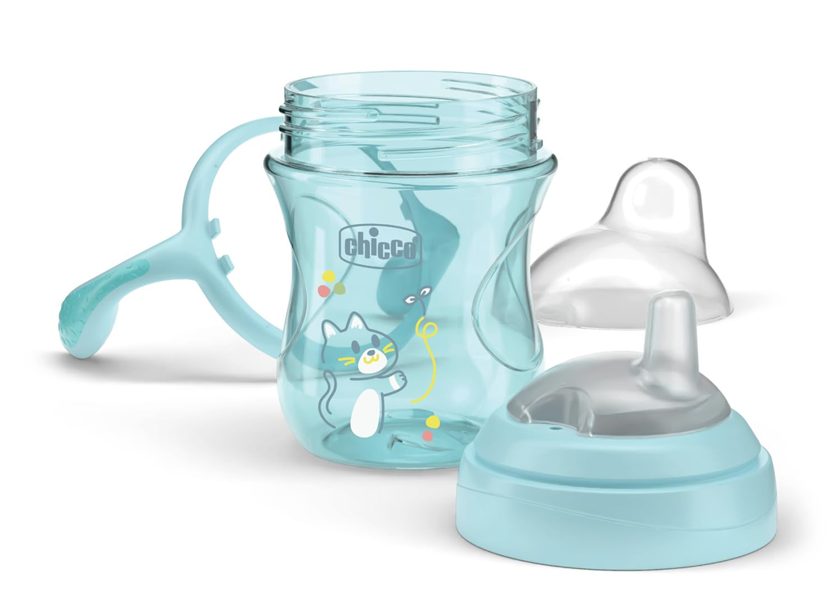 CHICCO Vaso de transición antiderrames con boquilla y asas 200 ml 4 m+