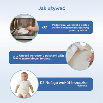 BABYJEM Wärmegürtel mit Kirschkernfüllung weiß
