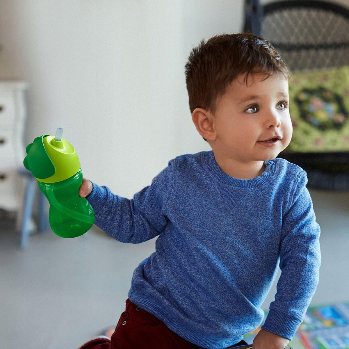 PHILIPS AVENT SCF798/01 kubek niekapek 300 ml 12 m+ zielony kubek ze słomką dla dziecka