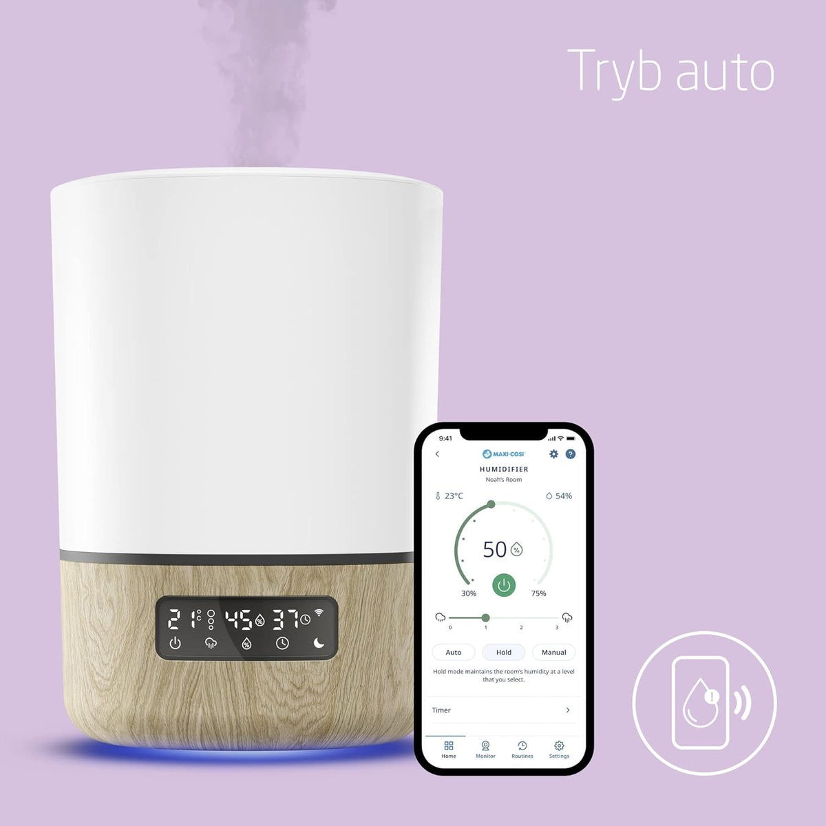 MAXI-COSI Breathe Luftbefeuchter, mit App steuerbar, 24 h Betrieb, Connected Home
