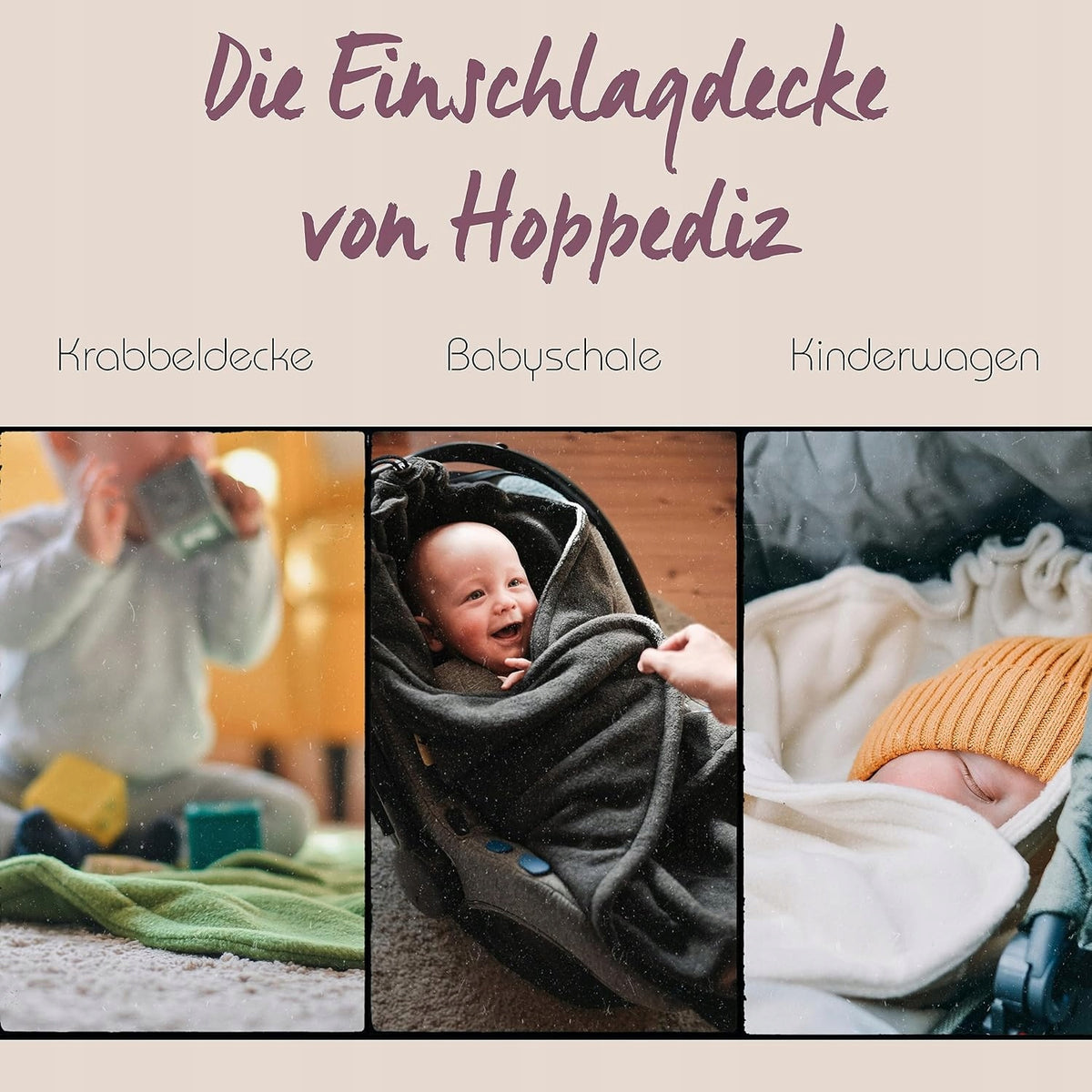 HOPPEDIZ otulacz kocyk do fotelika 3 i 5 punktowe pasy POLAROWY, otulacz do wózka i nosidełka