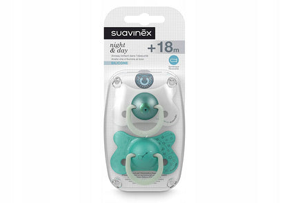 SUAVINEX Schnuller Day&Night x2 Silikon 18m+ LEUCHTEND