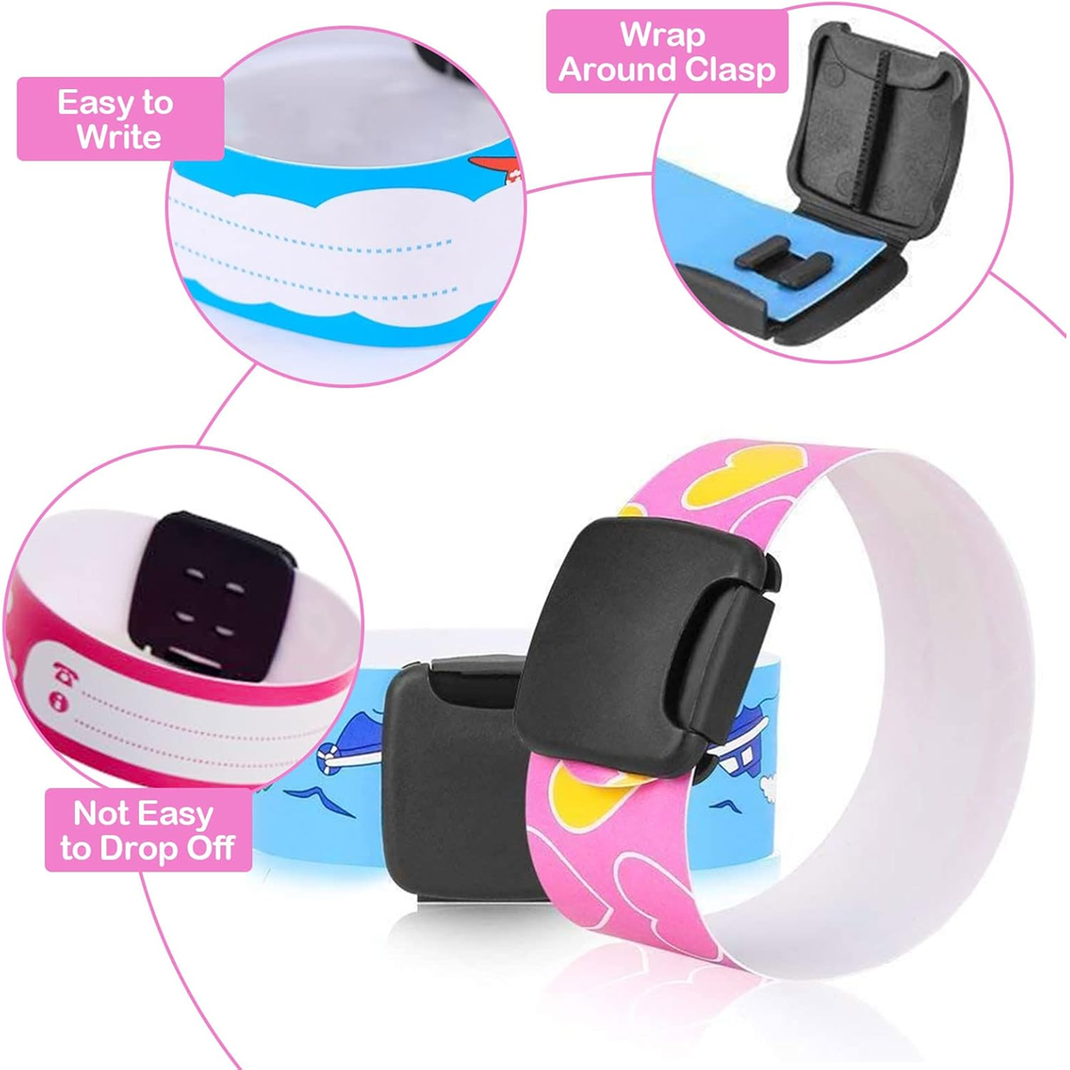Pulseras SOS impermeables para niños 20 unidades