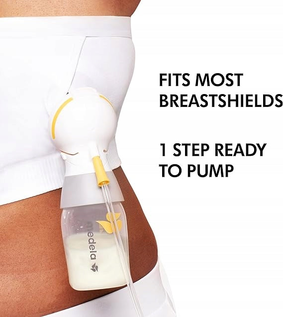 MEDELA gorset do laktatora HANDS-FREE M biały, bezrękawowy gorset do odciągania pokarmu, gotowy do pompowania