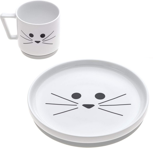 LASSIG Little Chums Geschirrset aus Porzellan – Teller Tasse