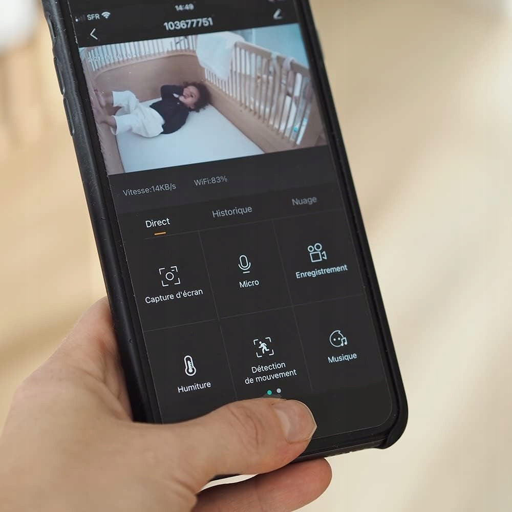 BEABA Zen Premium elektronska varuška s kamero 360° Full HD in aplikacijo