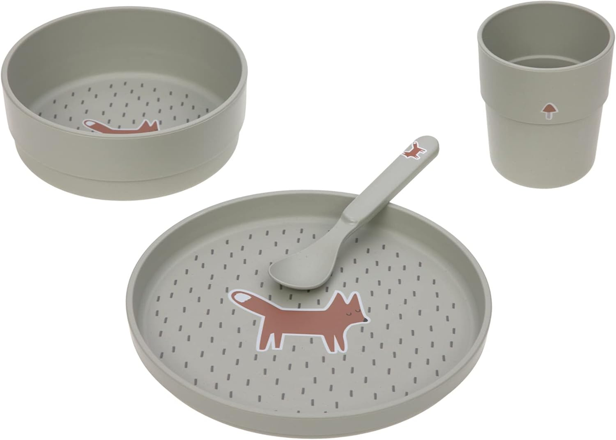 LASSIG set de vajilla sin melamina Little Forest Fox para niños