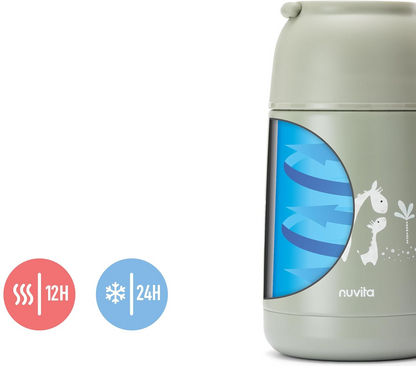 NUVITA 4475 termo para comida de acero inoxidable 620 ml 0+ JIRAFA