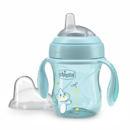 CHICCO Vaso de transición antiderrames con boquilla y asas 200 ml 4 m+