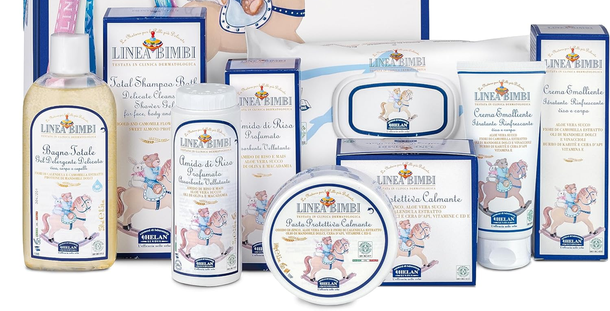 HELAN Linea Bimbi set de cuidado para bebé champú, cremas, polvo, toallitas