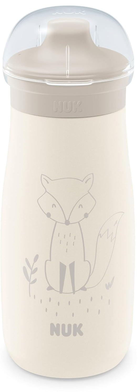 NUK Mini-Me Sip botella de acero con boquilla rígida de 300 ml, a partir de 9 meses, ZORRO
