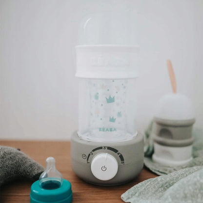 BEABA Baby Second podgrzewacz parowy, sterylizator do butelek i słoiczków dla niemowląt, biało-szary, BPA free
