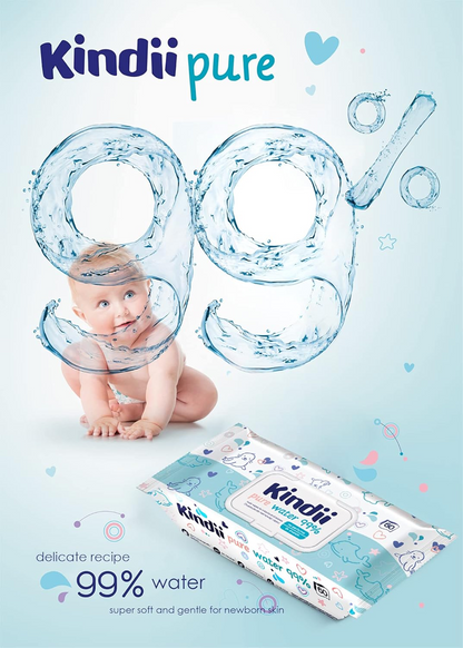 KINDII Pure Water 99 z vodo navlaženi robčki x60