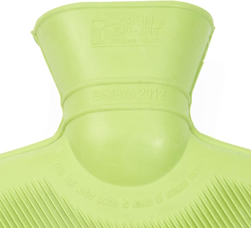 GRUNSPECHT bolsa de agua caliente de caucho natural 2 litros con funda de algodón 20 x 33 cm