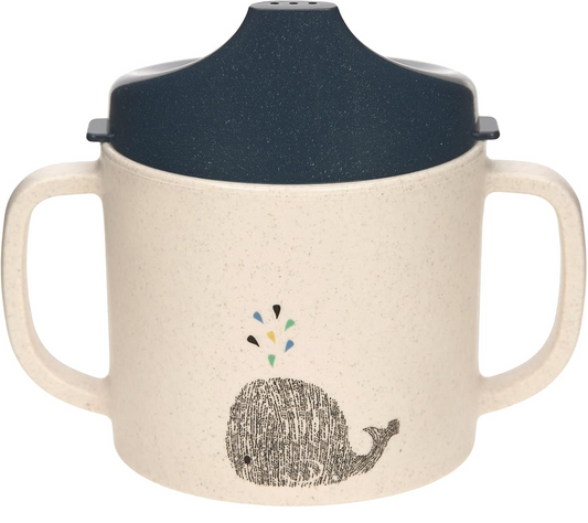 LÄSSIG Sippy Cup Little Water Whale Schnabeltasse 150 ml 6 m+