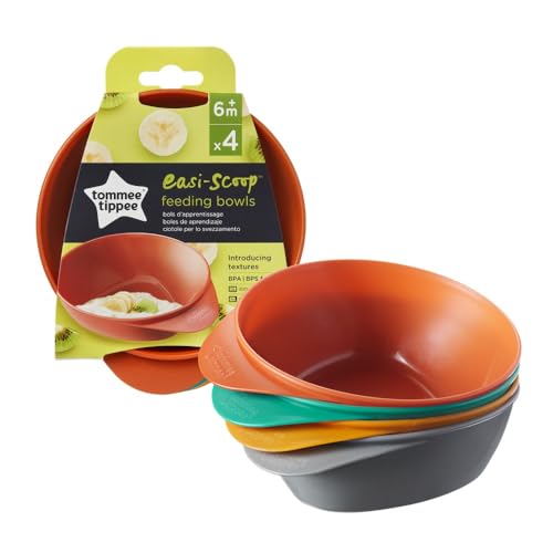 TOMMEE TIPPEE Tommee Tippee Easiscoop Babyschalen zum Fü - zestaw 4 kolorowych miseczek dla niemowląt