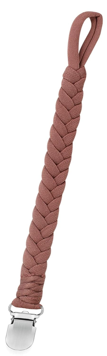 ANNHAO bombažna verižica za dudo s sponko 22 cm RJAVA