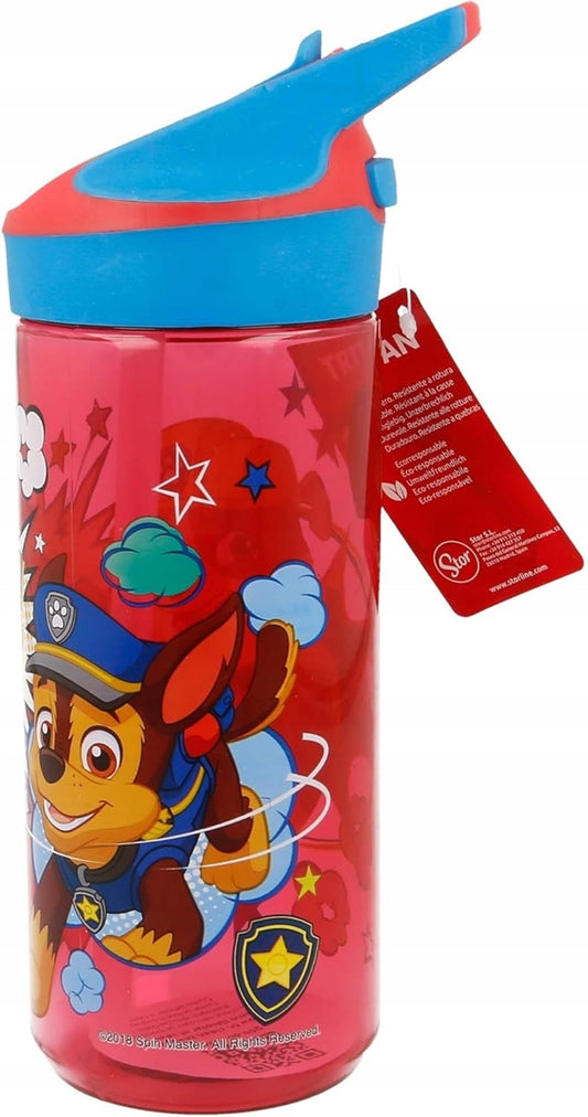 STOR Psi Patrol Tritan-Trinkbecher mit ausziehbarem Strohhalm, auslaufsicher, ab 3 Jahren, 620 ml