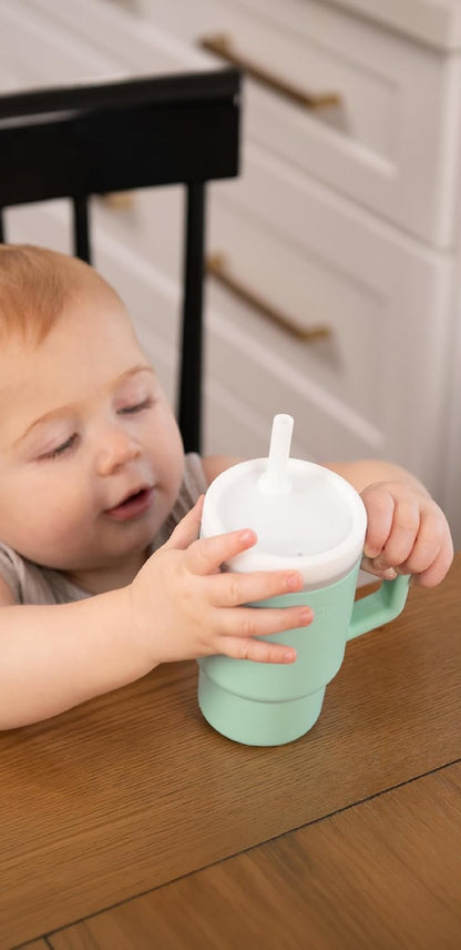 INFANTINO My 1st Tumbler silikonski lonček s pitnim nastavkom proti polivanju 266 ml 6 m+