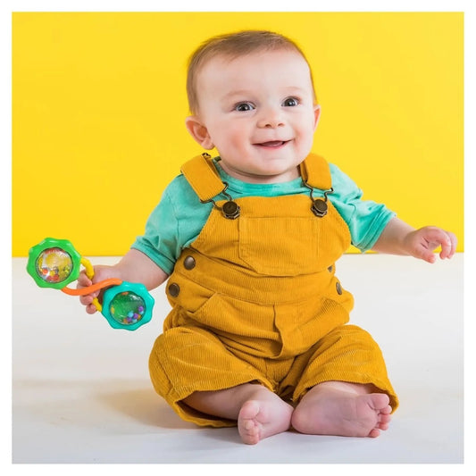 BRIGHT STARTS Teether & Rattle гризалка за хващане с дрънкалка 5,5 x 14 cm
