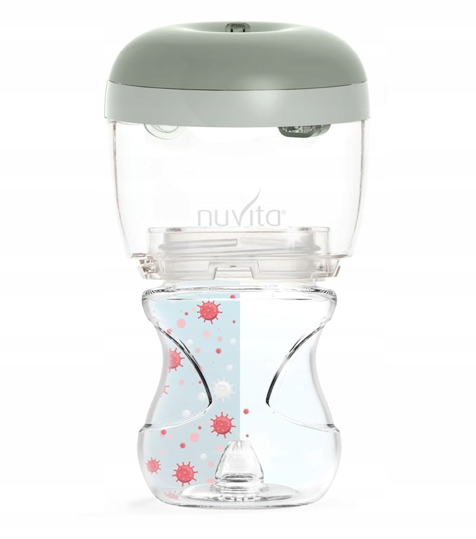NUVITA MellyPlus 2 podręczny sterylizator UV do smoczków butelek 2 minuty, zielony