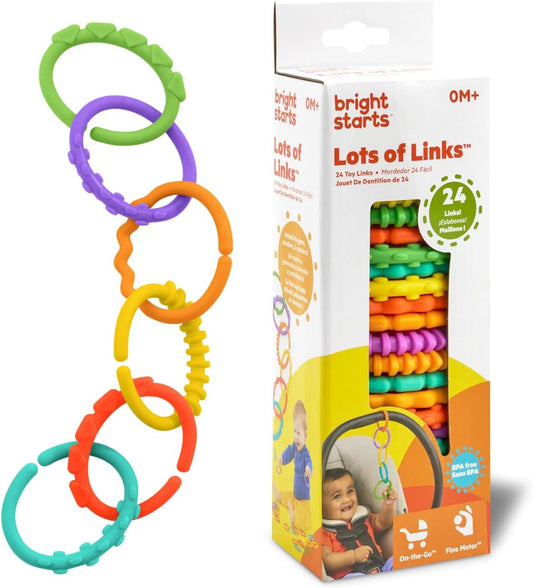 BRIGHT STARTS kleurrijke ringen om mee te spelen en speelgoed aan te bevestigen