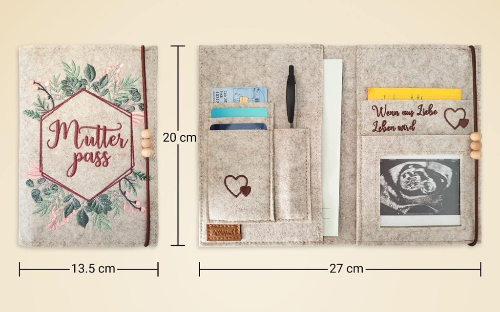 LittleNoah funda de fieltro para tarjeta de embarazo 14 x 20 cm