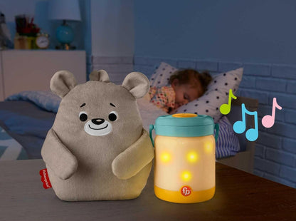 FISHER-PRICE upokojujúca plyšová hračka so zvukmi, projektorom a lampičkou so svetluškami