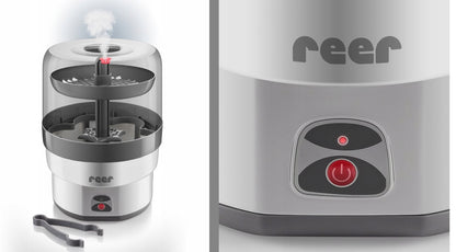 REER VapoMax DAMPFSTERILISATOR für 6 Flaschen + Zange